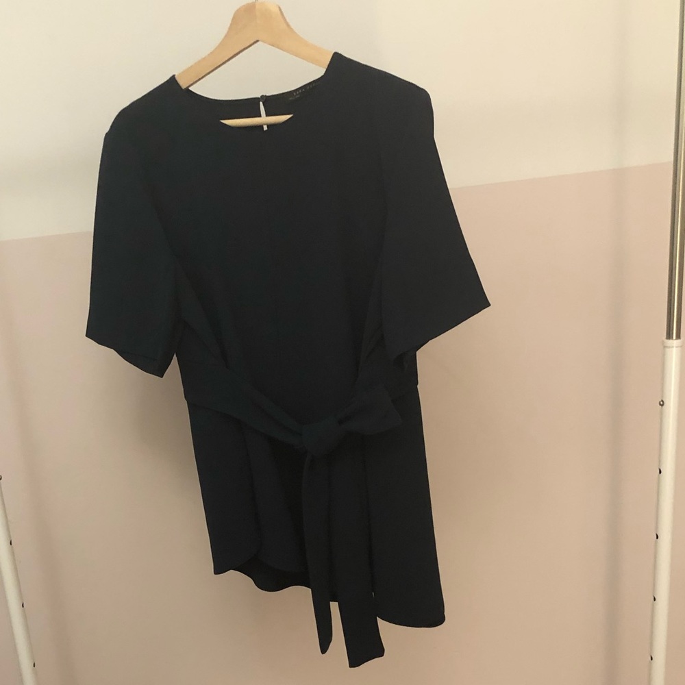 Zara black front Tie top.